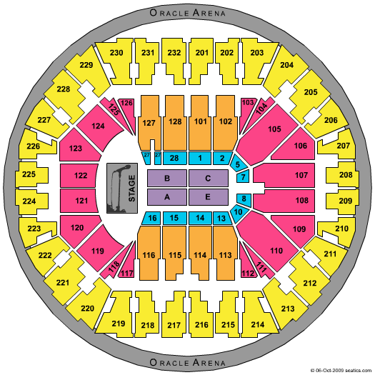 Oakland Arena Billy Joel & Elton John Seating Chart